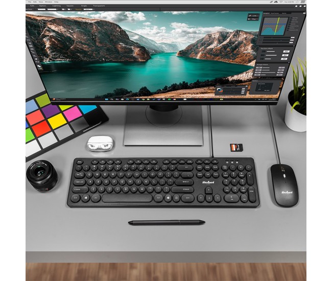 Kit tastatura si mouse cu fir wds200 rebel