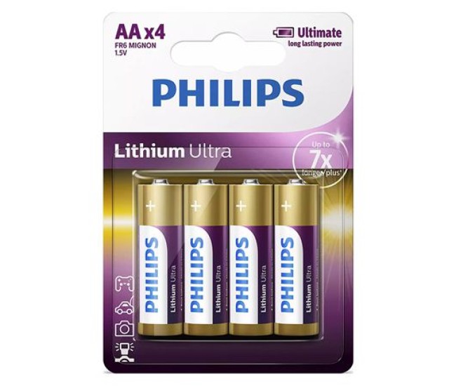 Baterie lithium ultra lr6 aa blister 4 buc philips Baterie lithium ultra lr6 aa blister 4 buc philips