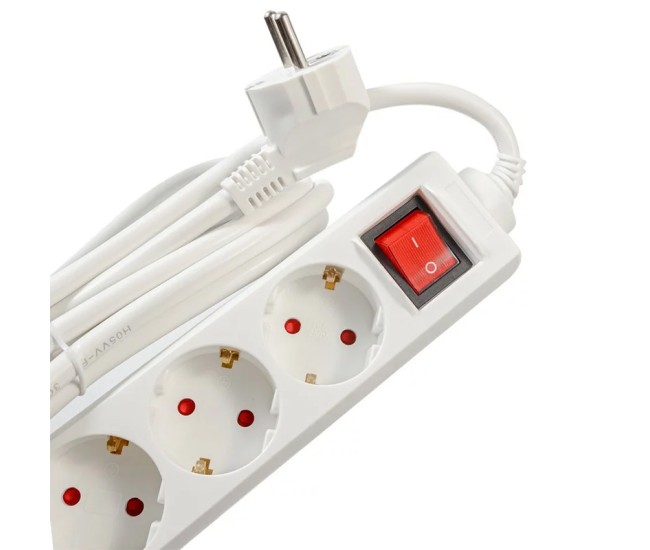 Prelungitor 3x1.5mm 5 prize 3m intrerupator spacer Prelungitor 3x1.5mm 5 prize 3m intrerupator spacer