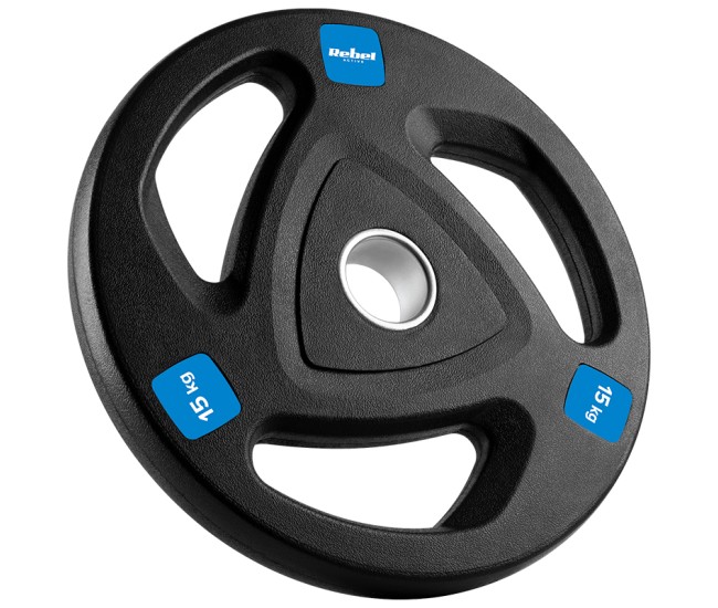 Disc greutate fonta cauciucata set 2 x 15 kg rebel acti