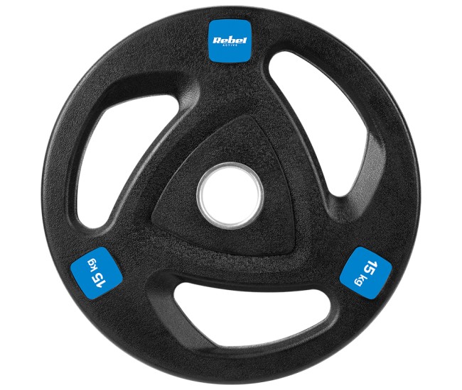 Disc greutate fonta cauciucata set 2 x 15 kg rebel acti