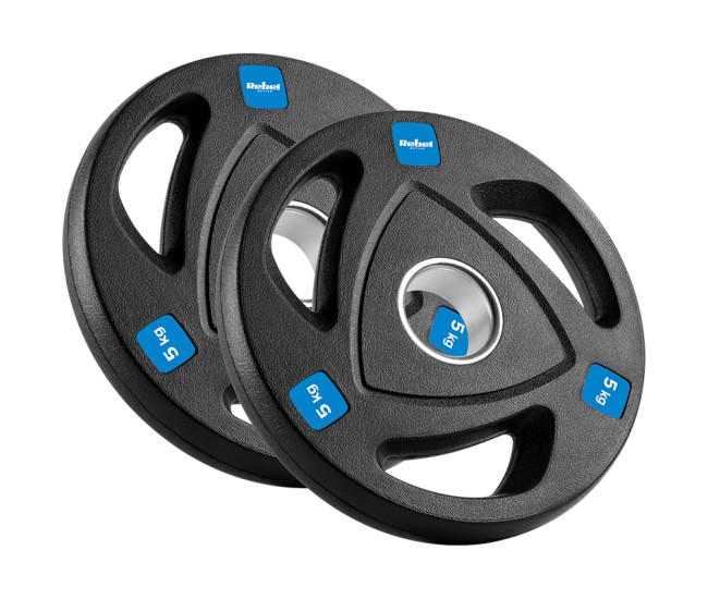 Disc greutate fonta cauciucata set 30 kg rebel active