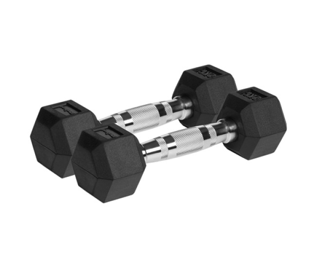 Gantere dumbbell hex fonta cauciucata 2x2kg rebel activ