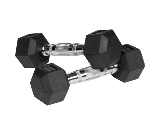 Gantere dumbbell hex fonta cauciucata 2x2kg rebel activ