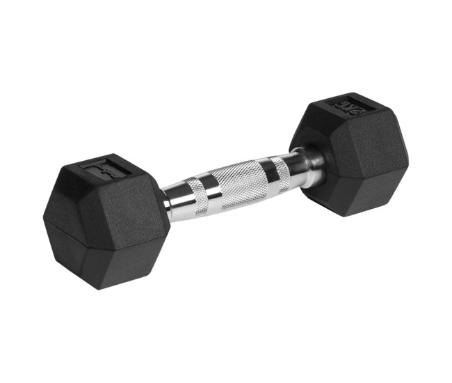 Gantere dumbbell hex fonta cauciucata 2x2kg rebel activ