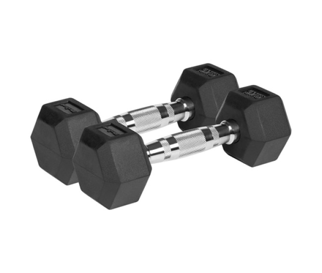 Gantere dumbbell hex fonta cauciucata 2x3kg rebel activ
