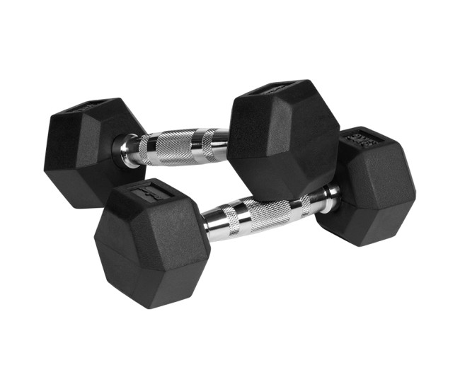 Gantere dumbbell hex fonta cauciucata 2x3kg rebel activ