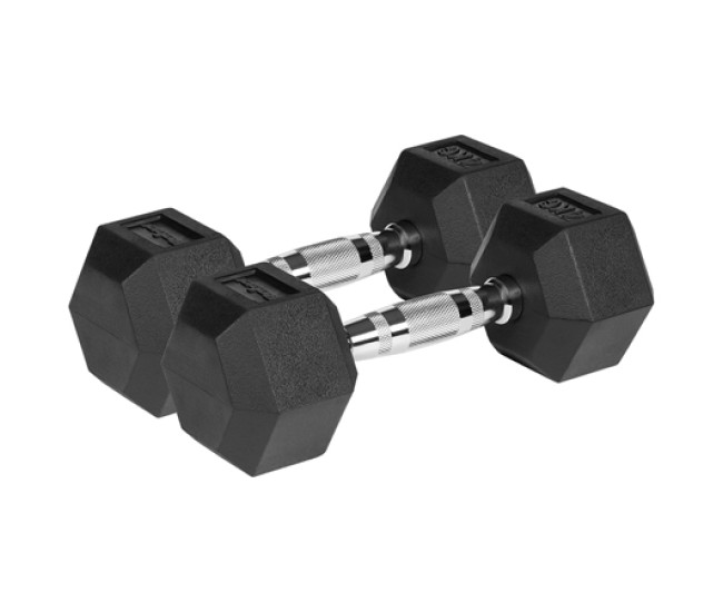 Gantere dumbbell hex fonta cauciucata 2x4kg rebel activ