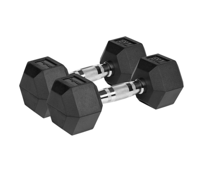 Gantere dumbbell hex fonta cauciucata 2x7kg rebel activ