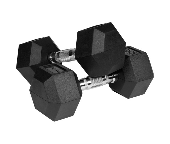 Gantere dumbbell hex fonta cauciucata 2x10kg rebel acti