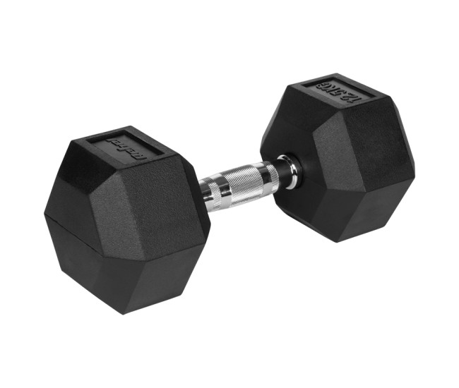 Gantere dumbbell hex fonta cauciucata 2x12.5kg rebel ac