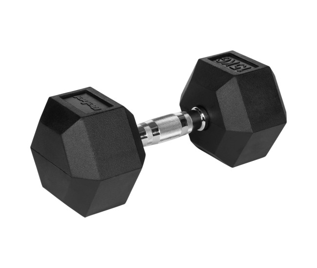 Gantere dumbbell hex fonta cauciucata 2x15kg rebel acti