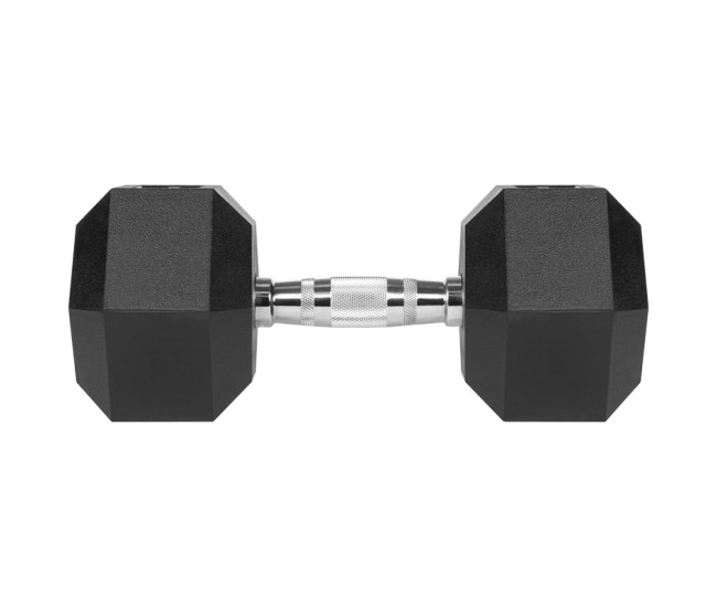 Gantere dumbbell hex fonta cauciucata 17.5kg rebel acti