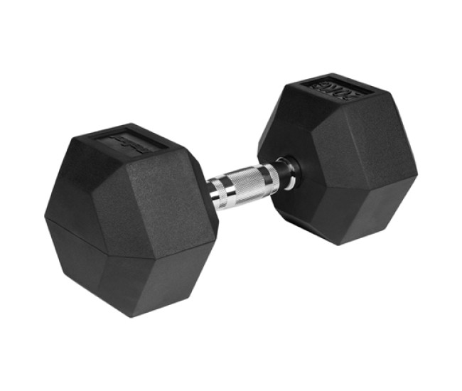Gantere dumbbell hex fonta cauciucata 20kg rebel active