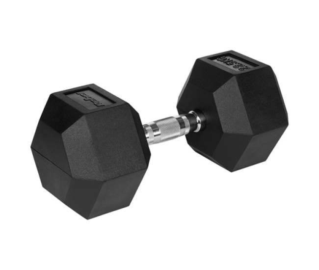 Gantere dumbbell hex fonta cauciucata 22.5kg rebel acti