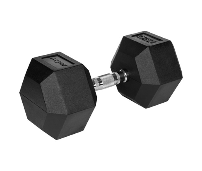Gantere dumbbell hex fonta cauciucata 27.5kg rebel acti
