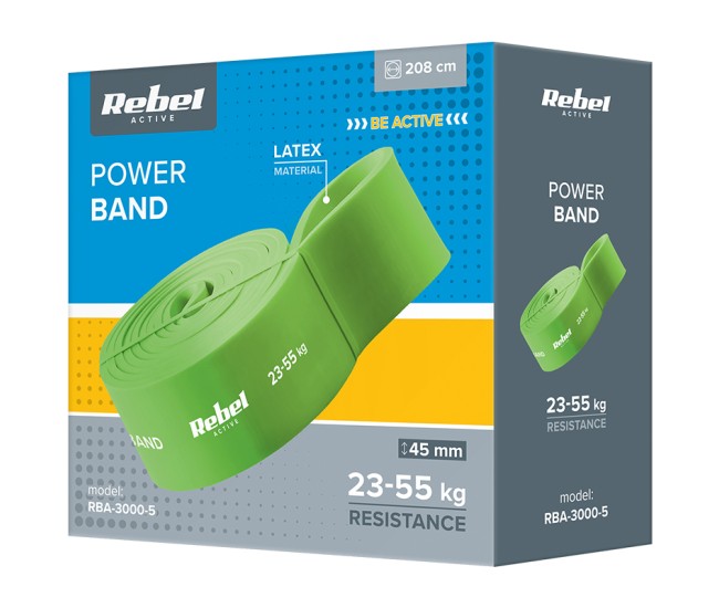 Banda elastica latex 208cm 23-55kg rebel active