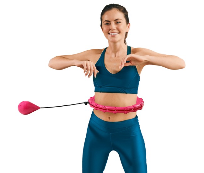 Cerc fitness smart hula hoop 50 cm roz rebel active