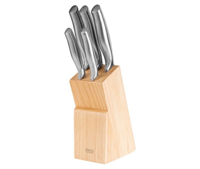 Set 5 cutite in bloc lemn teesa Set 5 cutite in bloc lemn teesa