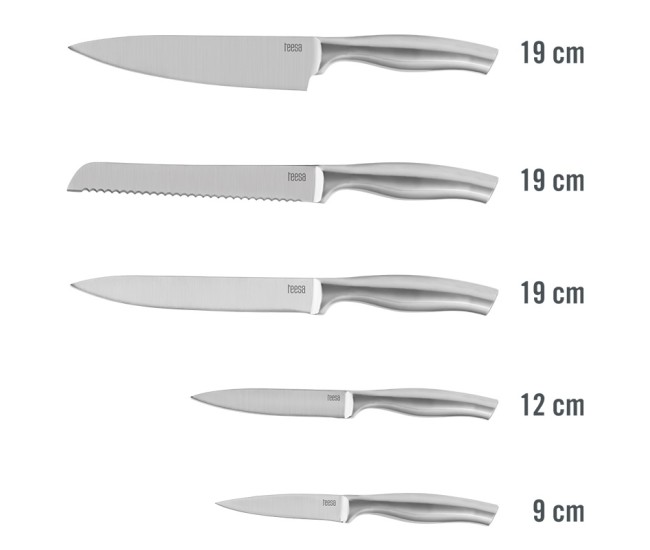 Set 5 cutite in bloc lemn teesa Set 5 cutite in bloc lemn teesa