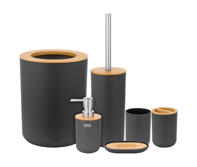 Set 6 accesorii baie negru teesa