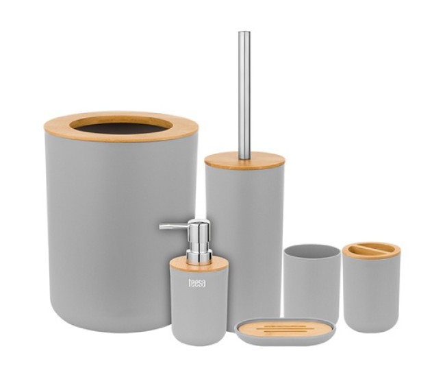 Set 6 accesorii baie gri teesa