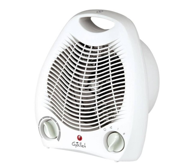 Aeroterma Gallet H 500, 2 niveluri de putere 1000 W/2000 W, termostat, alb