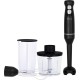 Blender de mana ECG RM 100 Max Black, 400 W, functie TURBO, tel, recipient tocator 500 ml, lame din otel inoxidabil