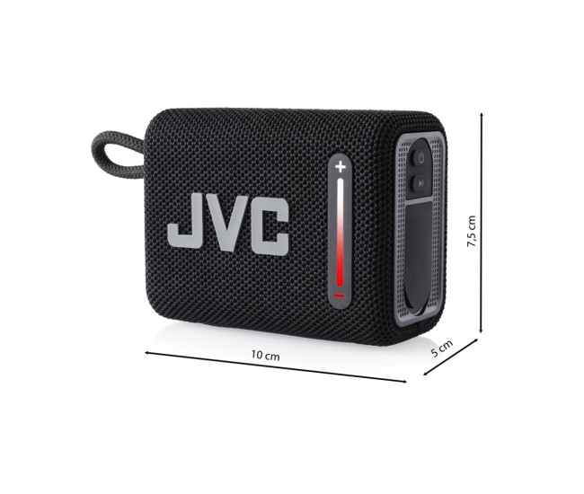 Boxa portabila JVC XS-E114B, radio FM, Bluetooth, IPX6, Litiu-ion 3,7 V / 2000 mAh, negru