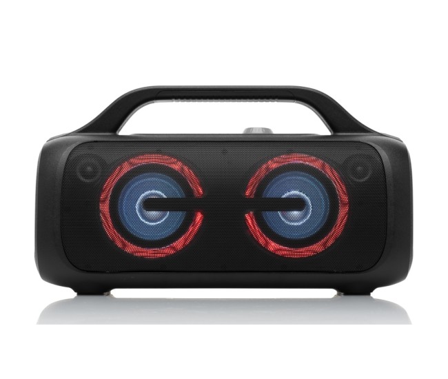 Boxa portabila JVC XS-E843B, 80W, Bluetooth 5.3, baterie Litiu-ion 3,7V/7200mAh, TWS, IPX5, efecte luminoase, negru Boxa portabila JVC XS-E843B, 80W, Bluetooth 5.3, baterie Litiu-ion 3,7V/7200mAh, TWS, IPX5, efecte luminoase, negru