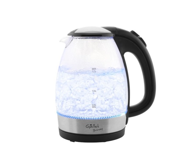 Cana electrica fierbator din sticla Gallet BOU741 Brinay, 2200 W, 1,7 litri, iluminare LED Cana electrica fierbator din sticla Gallet BOU741 Brinay, 2200 W, 1,7 litri, iluminare LED
