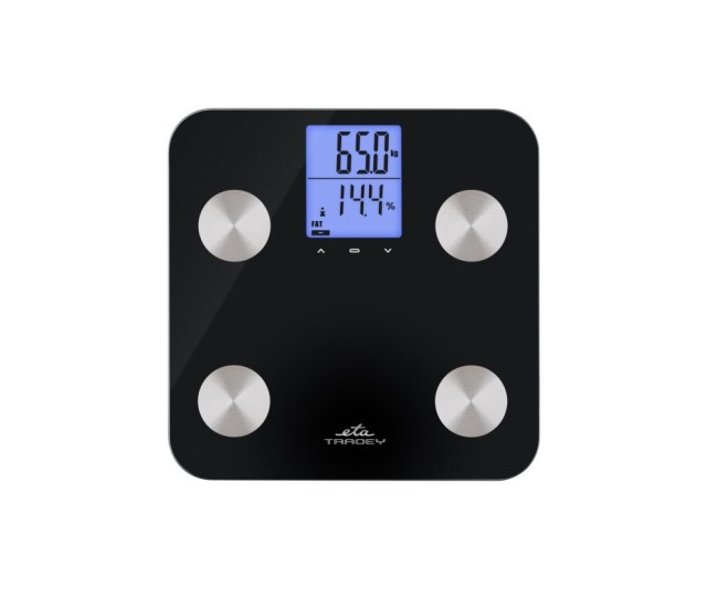 Cantar corporal ETA Tracey 3779 9000, 180 kg, analiza corporala 5 parametri, control tactil, negru