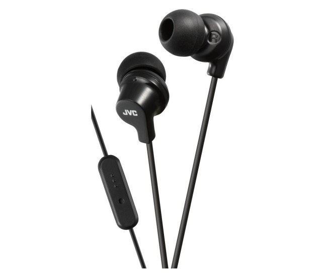 Casti JVC HA-FR15-B-EF, Cu fir, In-Ear, Microfon, mufa in L compatibila cu iPhone, Negru