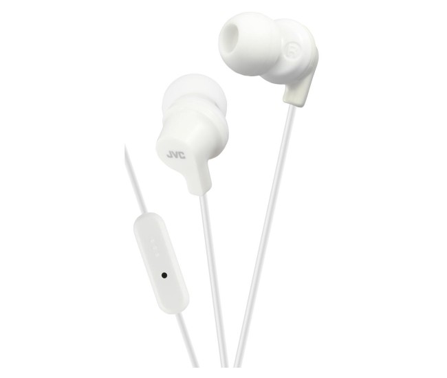 Casti JVC HA-FR15-W-EF, Cu fir, In-Ear, Microfon, mufa in L compatibila cu iPhone, Alb