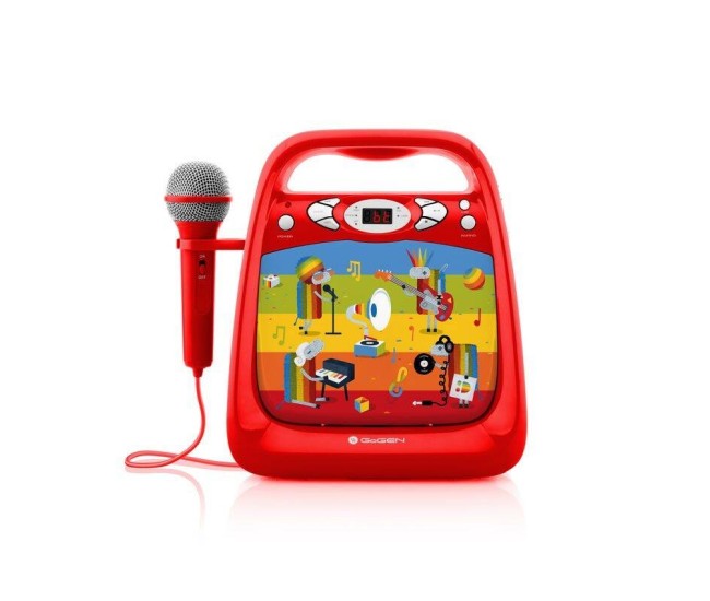 CD player cu Bluetooth si functie karaoke GoGEN DECKO, USB, MP3, Microfon, Rosu
