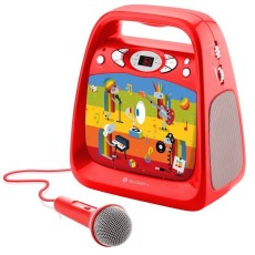 CD player cu Bluetooth si functie karaoke GoGEN DECKO, USB, MP3, Microfon, Rosu