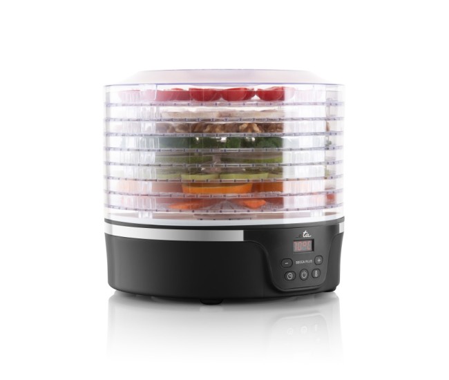 Deshidrator de alimente ETA Secca Plus 8301 90000, 380 W, 8 niveluri, 35-70 °C, afisaj LED, negru Deshidrator de alimente ETA Secca Plus 8301 90000, 380 W, 8 niveluri, 35-70 °C, afisaj LED, negru