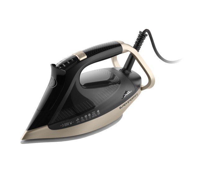 Fier de calcat ETA Super Steam II 3275 90000, 3000 W, LCD color, jet abur 200 g/min, debit abur 60 g/min, negru/auriu