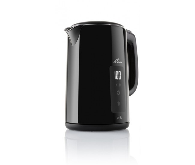 Fierbator electric ETA Emily 4595 90000, 2200 W, 1.5 litri, pereti dubli, afisaj LED, 40-100 °C, negru