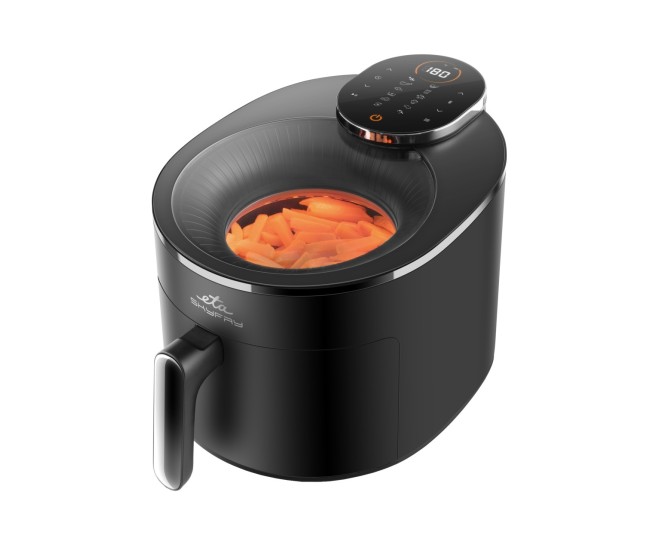 Friteuza cu aer cald ETA SkyFry 5168 90000, 5 litri, 1500 W, 12 programe, control tactil, negru
