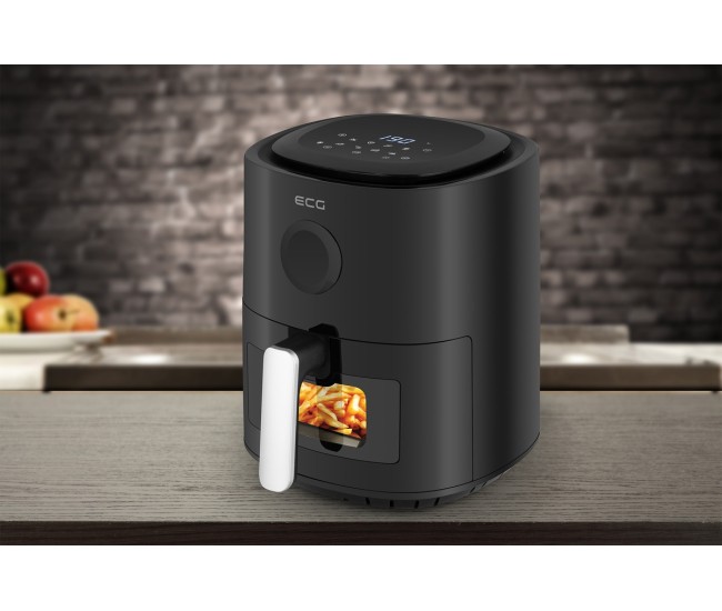 Friteuza cu aer fierbinte ECG AF 4020 Compact Fry, 3.8 litri, 1300 W, control digital, 8 programe, temperatura 80-200°C