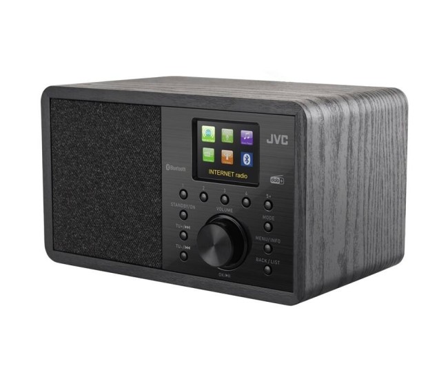 Internet radio JVC RA-E814B, 5W RMS, tuner DAB+/FM, Bluetooth, ecran color 2,4 inch, negru