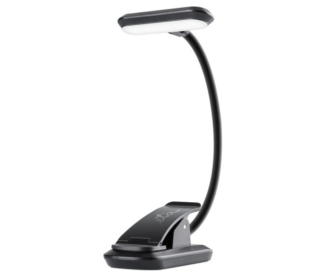 Lampa cu LED ETA 0894 90000, baterie incorporata 600mAh pentru utilizare wireless, brat flexibil si clema, negru