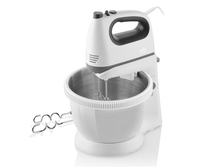 Mixer de mana cu bol ETA Crema II 2052 90000, 400 W, 3.4 L, 5 viteze, functie Turbo, alb Mixer de mana cu bol ETA Crema II 2052 90000, 400 W, 3.4 L, 5 viteze, functie Turbo, alb