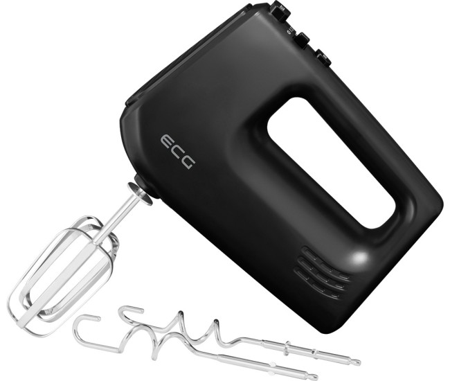 Mixer de mana ECG RS 440 Black Lite, 400 W, 5 viteze, functie TURBO, 2 teluri si 2 carlige, negru