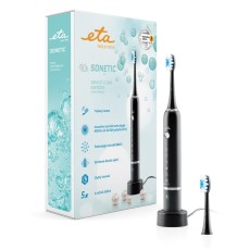 Periuta electrica sonica ETA Sonetic 9707 90010, senzor de presiune, baterie Li-ion 3.7 V, cronometru, negru