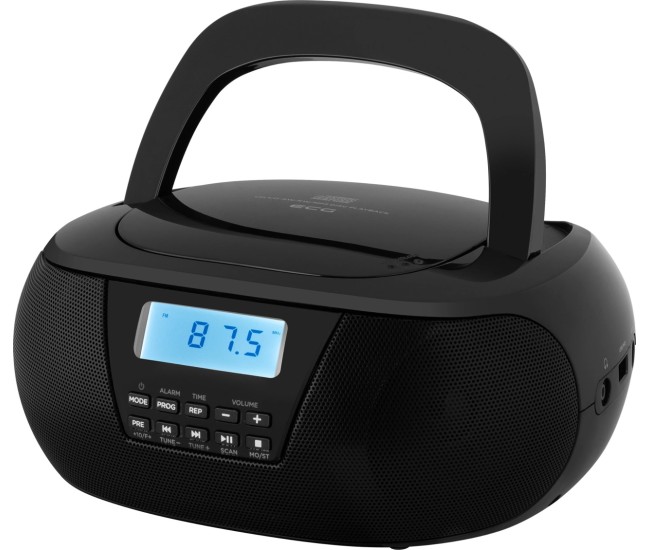 Radio CD Player ECG CDR 550, 2 x 1.5 W RMS, tuner FM cu memorie 40 de posturi,USB, negru Radio CD Player ECG CDR 550, 2 x 1.5 W RMS, tuner FM cu memorie 40 de posturi,USB, negru