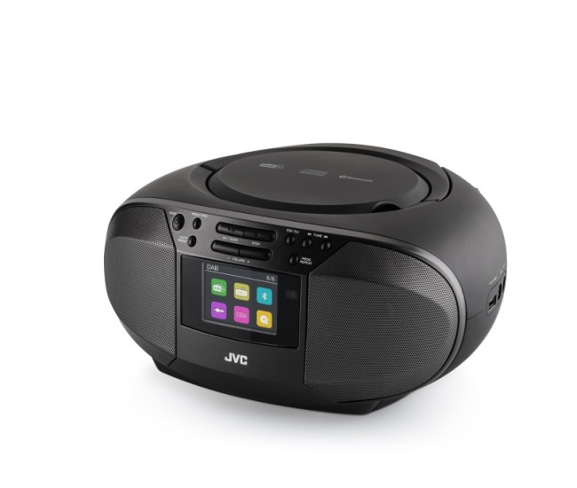 Radio cu CD JVC RD-E664B-DAB, 2x2.5W RMS, Bluetooth, USB, afisaj LCD, ceas, telecomanda, negru Radio cu CD JVC RD-E664B-DAB, 2x2.5W RMS, Bluetooth, USB, afisaj LCD, ceas, telecomanda, negru