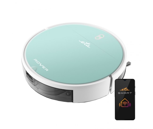 Robot aspirator si mop ETA Rover 1248 90020, Li-Ion 14.4 V/ 2600 mAh, telecomanda, tehnologie SMART, verde mentol Robot aspirator si mop ETA Rover 1248 90020, Li-Ion 14.4 V/ 2600 mAh, telecomanda, tehnologie SMART, verde mentol