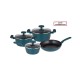 Set vase de gatit Michelino, 7 piese, aluminiu forjat, acoperire antiaderenta, turcoaz Set vase de gatit Michelino, 7 piese, aluminiu forjat, acoperire antiaderenta, turcoaz
